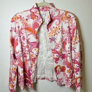 Floral Pink and Orange Blazer